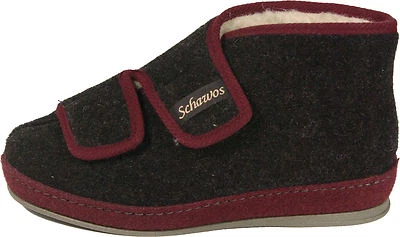 SCHAWOS Warme Hausschuhe Filz anthrazit echte Wolle Klettverschluss NEU