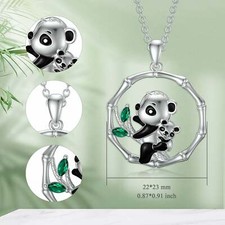 Mother and Daughter Panda Bear Pendant Necklace