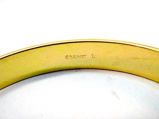 Vintage Monet Armreif Edelstahl 24K Vergoldet Solid Bracelet - Bild 3 von 3