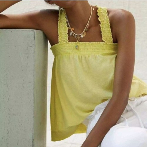 NWT Anthropologie x Pilcro Smocked Tank Top in Lime Chartreuse Size M - Picture 4 of 6