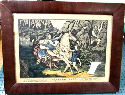 WILLIAM TELL DEATH OF GESSLER N. Currier Original Ogee frame Good Color