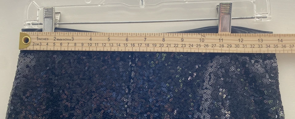 Falda Downeast Talla S Midi Negra Lentejuelas Lápiz Brillo Retro Disco Fiesta Formal Foto 4 de 4