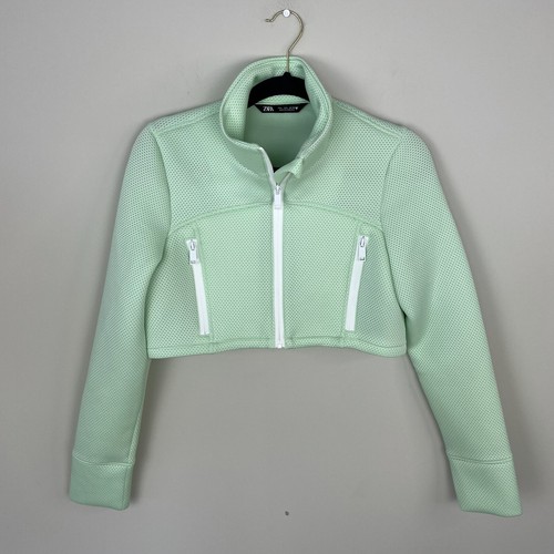 Zara Woman Apple Green Cropped Crop 