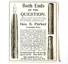 Parker Fountain Pens 1897 Advertisement Victorian Writing Instruments ADBN1A8