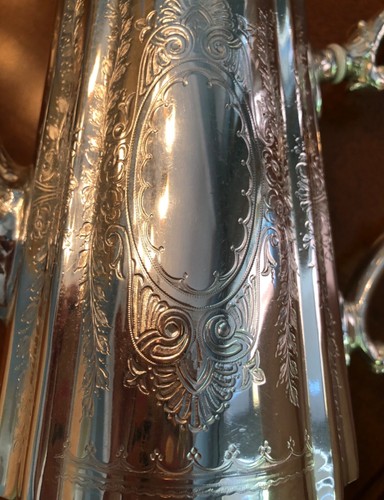 Vtg Barker Ellis Silver-Plate Edwardian Teapot Creamer Sugar Set with Tray - Picture 6 of 12