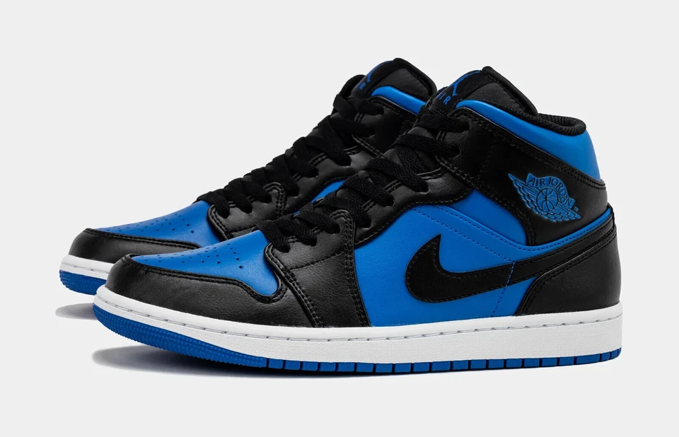 Tênis Nike Air Jordan 1 Médio "Azul Real" Preto Branco DQ8426-042 Masculino Tamanhos NOVO - Imagem 4 de 4