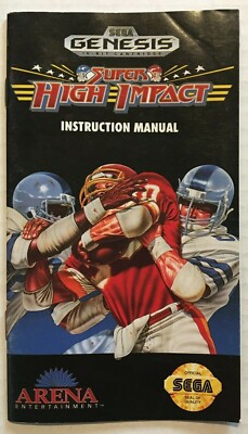 Super High Impact Sega Genesis Instruction Manual Booklet ONLY, NO GAME football