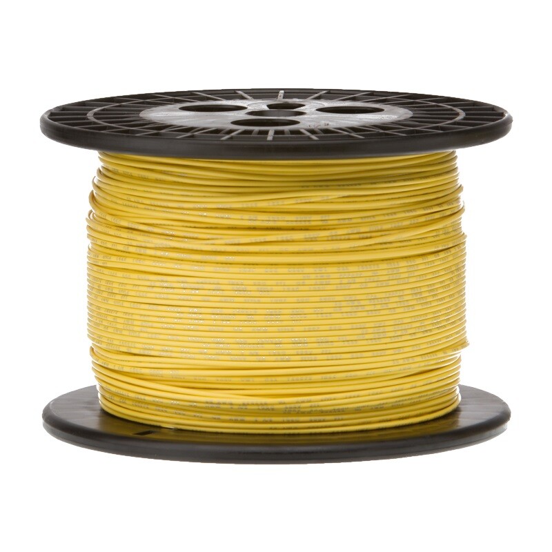 18 AWG Stranded Hook Up Wire, Yellow, 250 ft, 0.068