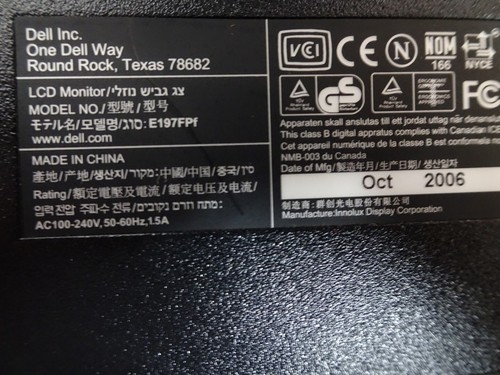 Dell flat panel monitor 19”, E196FPf/E197FPf - Picture 7 of 9