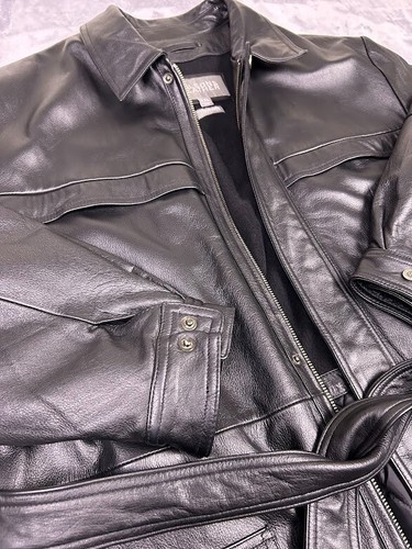 Wilsons Leather Men VTG Long Solid Black jacket SizeXXL RN#69426 Thinsulate MINT - Picture 2 of 17