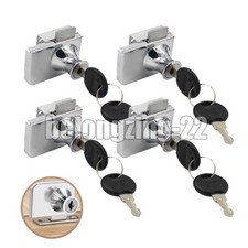 4x Glastürschloß Vitrinen Schloß für Glastüren Vitrinenschloß Glastürenschloß