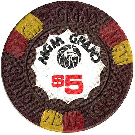 MGM Grand Casino Las Vegas Nevada $5 Chip 1978