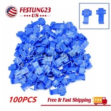 100x Blue Electrical Cable Connectors Quick Splice Lock Wire Terminals Crimp