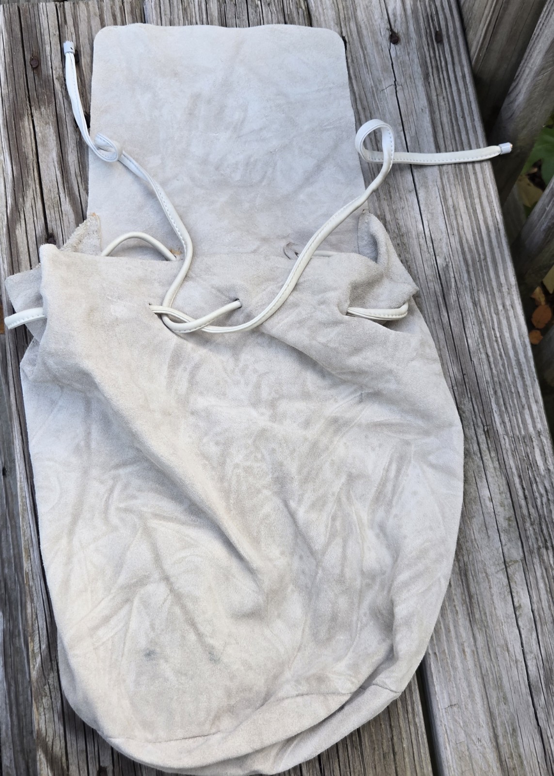 COS Suede Leather Backpack Light Gray - image 7