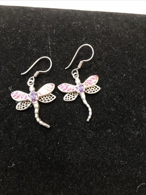 Ohrringe 950 Silber (95% reines Platin) Libelle Edelstein