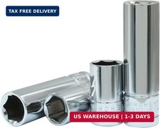 4 Pcs 1/4 Inch Drive 10mm Shallow  Deep Socket Set, 6 Point Chrome Vanadium Ste