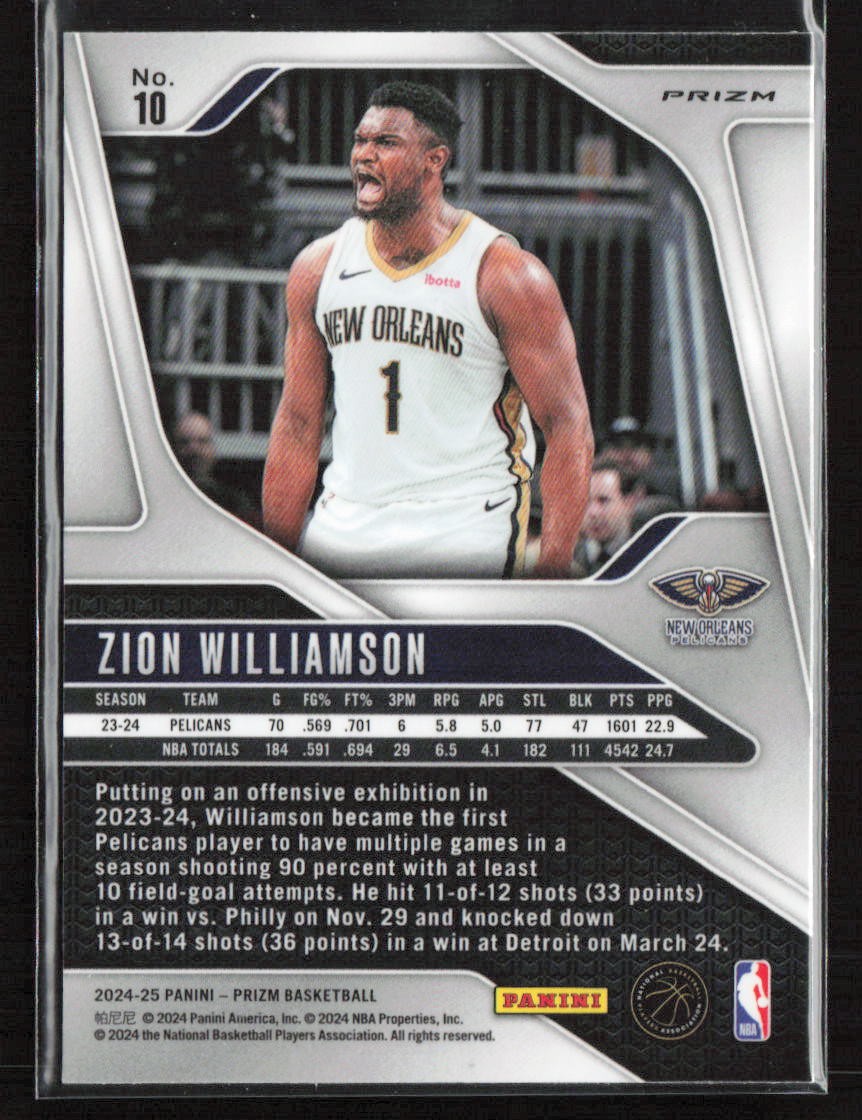 PSA10 Zion Williamson Panini Prizm ザイオン PSA10 ザイオン