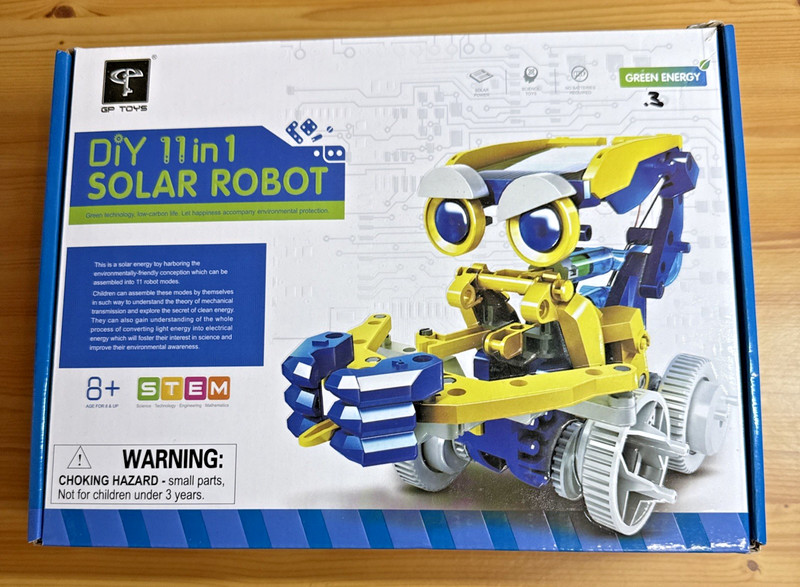 STEM Educational Toy DIY 11-in-1 Solar Robot Building Science Kit - New & Sealed