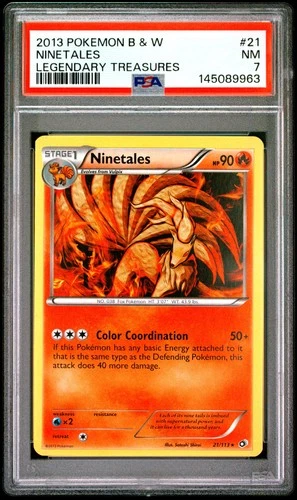 2013 POKEMON BLACK & WHITE LEGENDARY TREASURES #21 NINETALES PSA 7