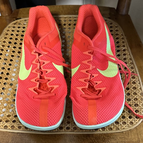 Nike Zoom Rival Distance Bright Crimson Barely Volt Lime Blast Washed Coral US 9
