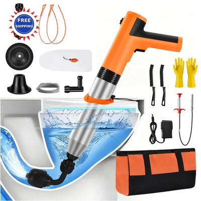 #ad Electric Toilet Plunger Pressure Snake Drain Clog Remover Splash free Unclogger $74.99