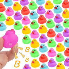 54-Pack Mini Rubber Ducks Set, Mini Colorful Rubber Duckies Bath Toy for Child,F