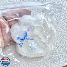 XPQKDC Taba Squishies Big Cat Paw, 4.3 in White Clear Sticky Squeeze Toy, Han