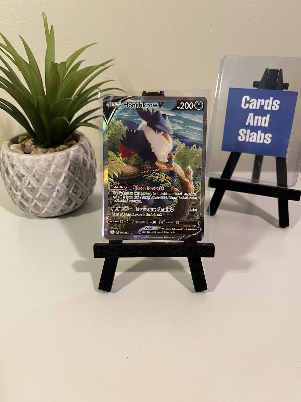 Pokemon Card TCG - Honchkrow V 162/172 Alternate Art Full Art Brilliant Stars NM