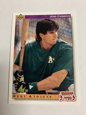 1992 Upper Deck Diamond Skills Best Athlete Jose Canseco Oakland As