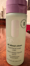 Clinique All About Clean Liquid Facial Soap Mild Dry Combination Skin 6.7 oz NEW