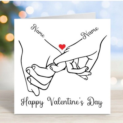 Personalised Hands Happy Valentines Day Card Husband Wife Boyfriend ...