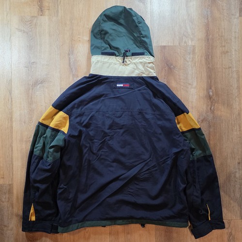 Vintage Tommy Hilfiger Colorblock Jacket XXL Hooded Nylon Retro 90s Sailing Flag - Picture 2 of 15