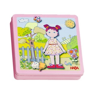 Magnetspiel-Box Anziehpuppe Lilli (Kinderspiel) 1 Box, 4 Hintergrundbilder, 5...