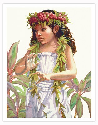 Learning The Hula (E Hula ʻAna Mai Kākou) - Hawaiian Dancer by Janet Stewart