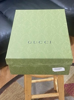 Gucci GG Men's Black Leather Canvas Low Top Sneakers Sz 9 Excellent w/ box