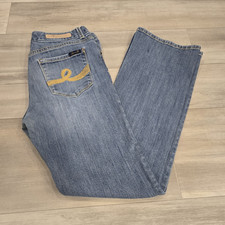 Seven7 Womens Blue Medium Wash Denim Bootcut ...