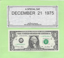 DECEMBER 21, 1975 .. 2001 ..UNCIRC   $1  L 1975 1221 F  .. BIRTHDAY NOTE