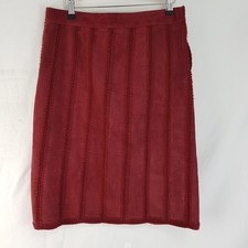 DKNY Jeans Suede Leather Skirt Red Size 28