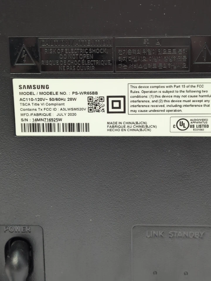 Altavoz subwoofer Samsung PS-WR65BB SOLAMENTE - PARA HW-T650 Foto 4 de 4