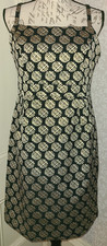 Target Ltd Ed sleeveless black cocktail dress w gold embroidery, ladies' size 8