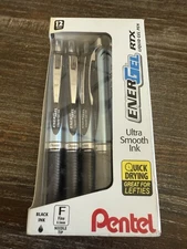 Pentel EnerGel RTX Retractable Liquid Gel Pen, (0.5mm) Needle Tip Black Ink 12pk