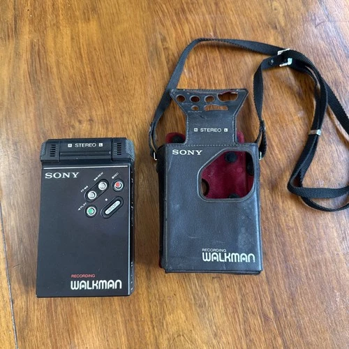 Sony Walkman Cassette Player WM-R2 With Case For Parts Or Repair
