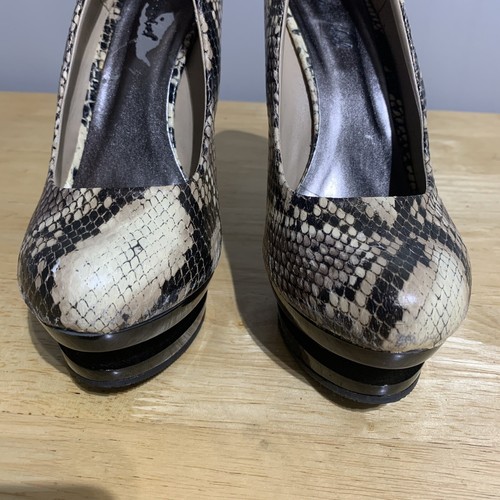 Bonnibel Pumps Beige Snakeskin (PU) Reggie-3 5" Stiletto Heel w/2" Platform 8 - Picture 3 of 9