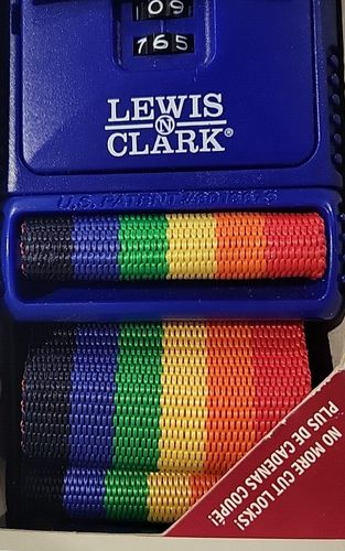 Lewis N Clark Gear Up and Go Colorful Stripes Locking Luggage Strap 2 x 6.9 - Picture 5 of 6