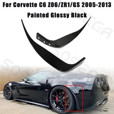 For Corvette C6 Z06 ZR1 2005-2013 Glossy Black Rear Side Splash Guards Mud Flaps