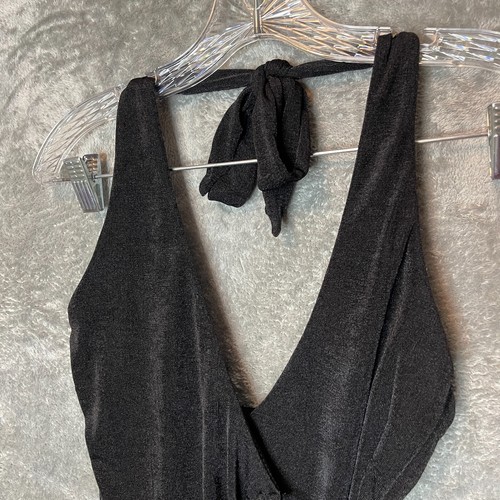 Women Fairy Grunge Whimsigoth Rave Y2K Ruched Ruffle Faux Wrap Halter Top S - Picture 3 of 12