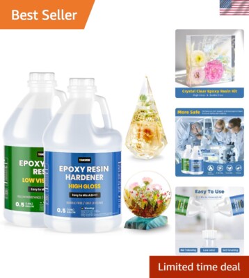 Versatile 1 Gallon Non-Toxic Epoxy Resin - Perfect for Molds, Jewelry & Crafts