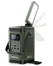 GRECELL 240W Solar Generator 153.6Wh LiFePO4 100W PD 5 Outputs Camping&Emergency