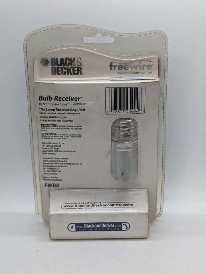 Receptor de lámpara de control doméstico inalámbrico Black and Decker Freewire FWBR - 620961-00 Foto 2 de 4