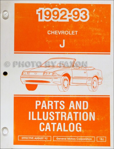 1992-1993 Chevrolet Cavalier Parts Book Illustrated Master Part Number Catalog
